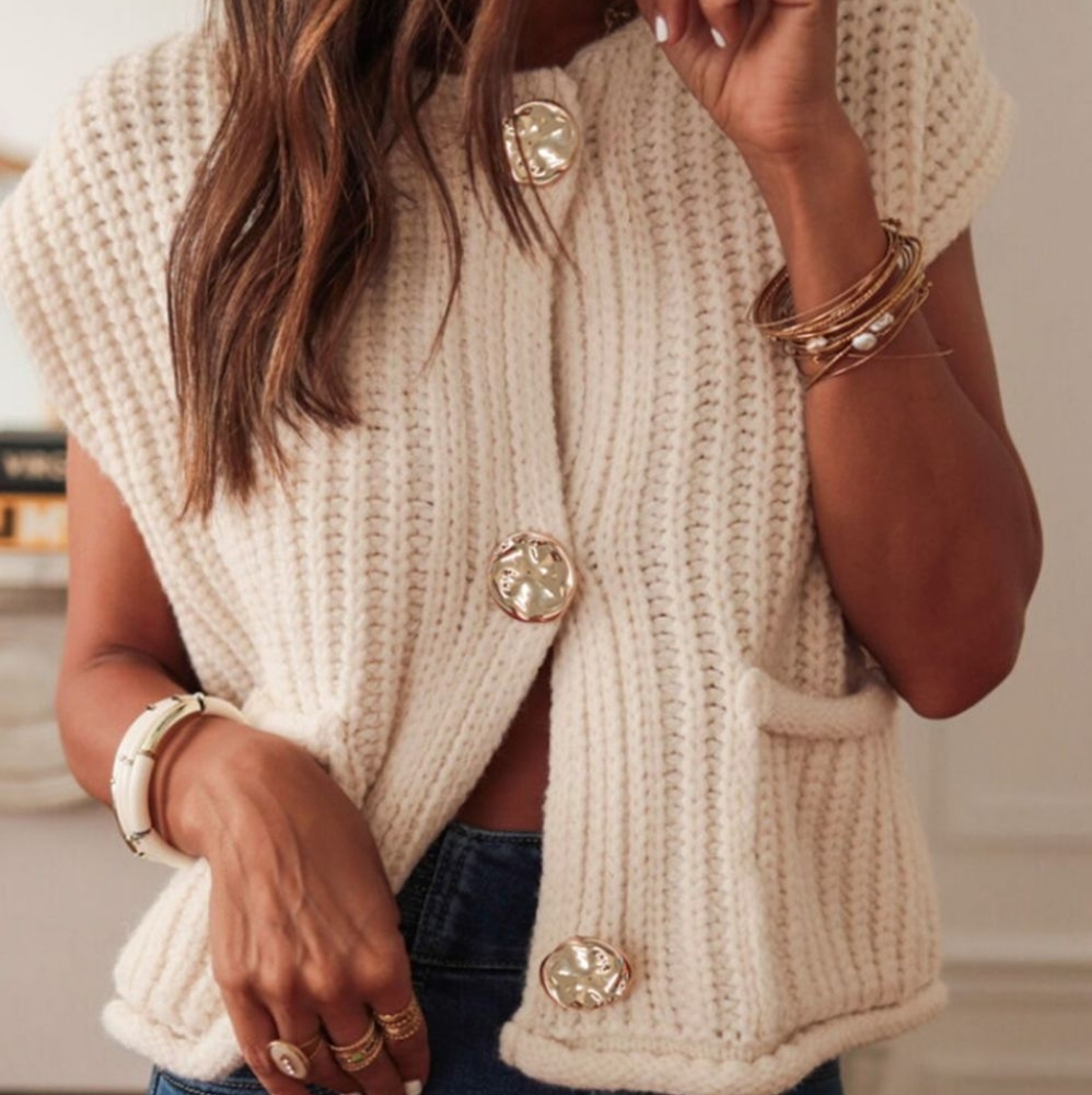 Shiloh Luxe Knit Vest - Cream